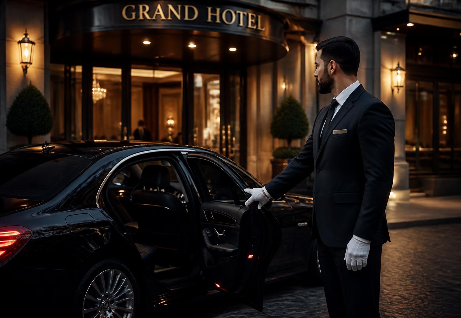 Emaratika Global driver handing over documents beside a vehicle in Dubai